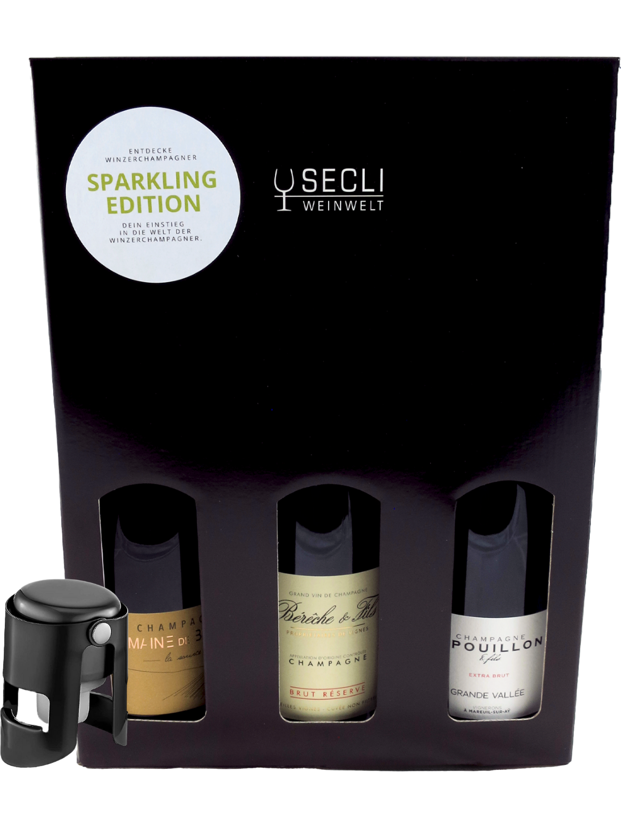 Sparkling Edition 3x 75cl + exklusiver Champagner Verschlu Spezialpakete